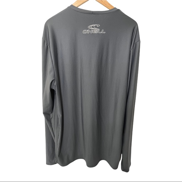 ONEILL SLIM FIT  SLATE GRAY ATHLETIC LONG SLEEVE LOGO UV PROTECTION SHIRT - Picture 8 of 11